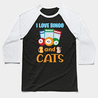 I love bingo and cats Baseball T-Shirt